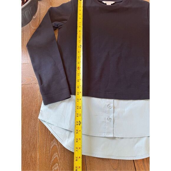 NWT Athleta Gallery Top Tunic Layered Look Navy Blue Quarry Blue Size XXS - Picture 6 of 8